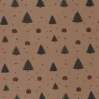 Бумага упаковочная бурый крафт &laquo;Ёлки и подарки&raquo;, 70&times;100 см