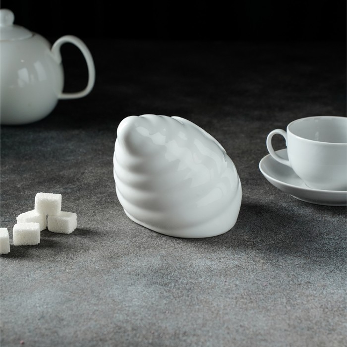 Сахарница фарфоровая Magistro «Ракушка», 330 мл, цвет белый Сахарница фарфоровая Magistro «Ракушка», 330 мл, цвет белый