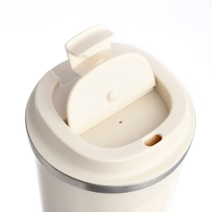 Термокружка &laquo;Мастер К&raquo;, 500 мл, с надписью &laquo;Coffee&raquo;, сохраняет тепло 10 ч., нержавеющая сталь, белая