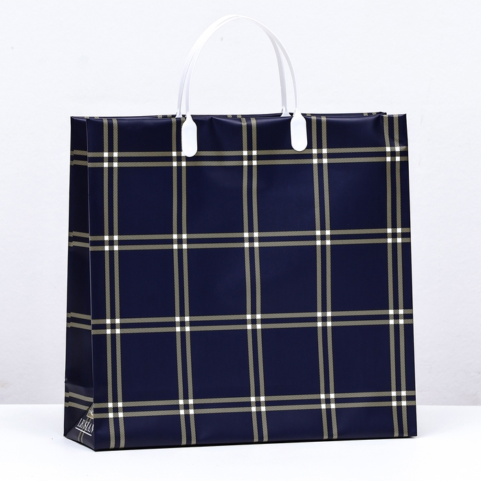 Пакет Пакет "Синяя клетка", мягкий пластик, 29 x 30 см, 100 мкм