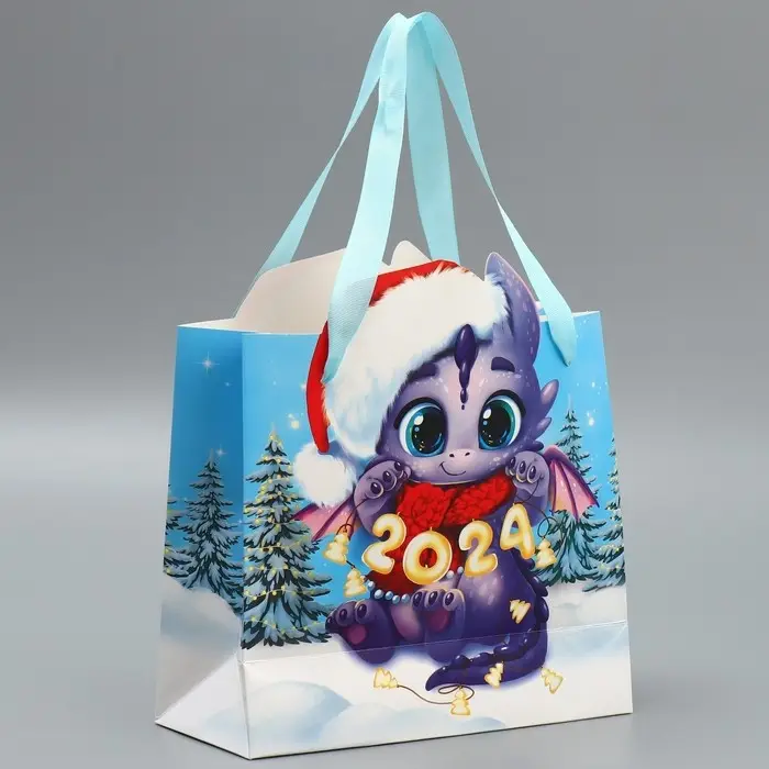 Пакет подарочный новогодний «Дракоша», 25 х 26.5 х 10 см Пакет подарочный новогодний «Дракоша», 25 х 26.5 х 10 см