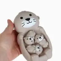 Набор резиновых игрушек для ванны Крошка Я &laquo;Милые выдры&raquo;, 18 см, 4 шт.