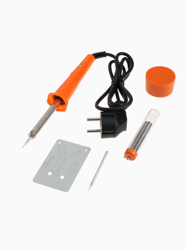 Паяльный набор ТУНДРА, паяльник 30 Вт, подставка, жало, паста, припой, 5 предметов Паяльный набор ТУНДРА, паяльник 30 Вт, подставка, жало, паста, припой, 5 предметов