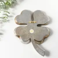 Панно настенное полистоун &laquo;Зеркальный клевер&raquo;, под серебро, 19&times;2.5&times;26 см