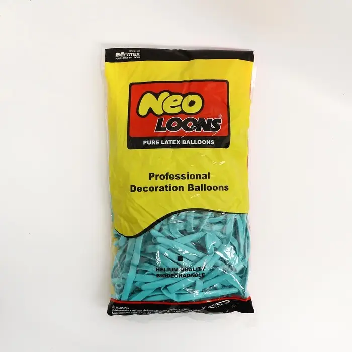 Воздушные шары для моделирования 125 см, d=5 см, 10 шт., бирюзовые Воздушные шары для моделирования 125 см, d=5 см, 10 шт., бирюзовые