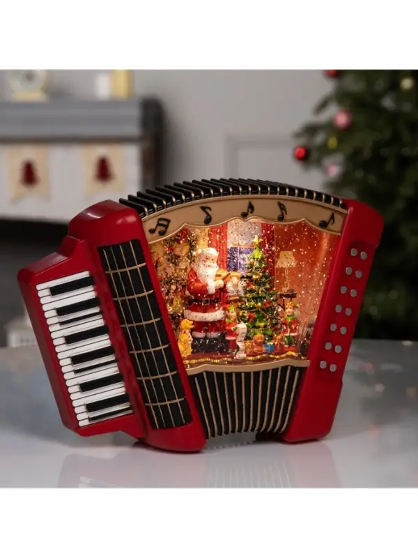 Светодиодная фигура &laquo;Волшебная гармонь&raquo;, 18.5&times;6.3&times;23 см, музыка, от батареек ААх3, USB, свечение тёплое белое