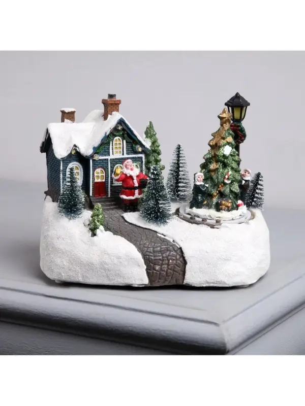 Светодиодная фигура &laquo;Новогодний город&raquo; 19&times;17&times;13 см, полистоун, от батареек ААх3, USB, свечение тёплое белое