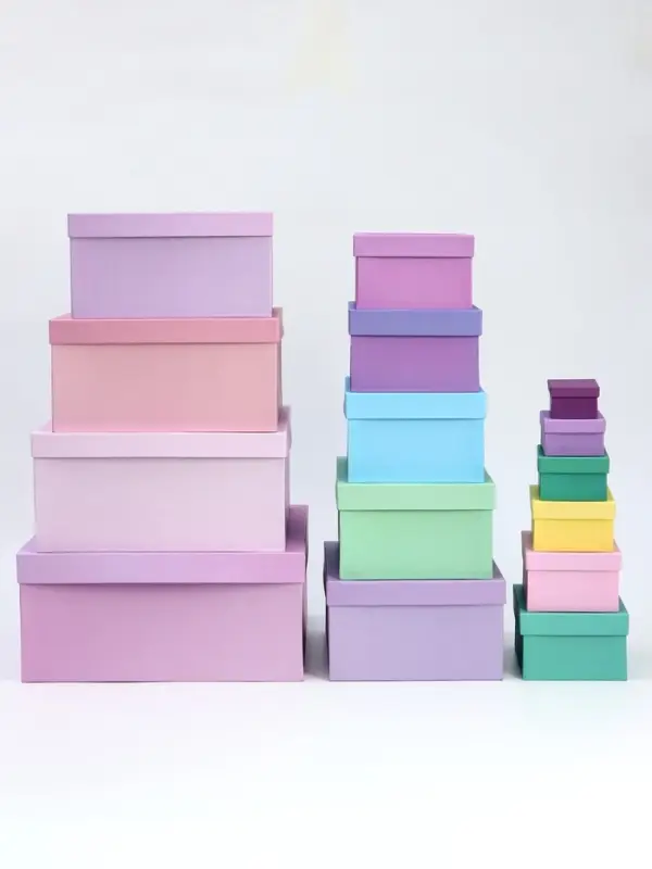 Набор прямоугольных коробок 15 в 1 &laquo;Лаванда&raquo; 47.5&times;36&times;17.5 - 13&times;8&times;4.5 см