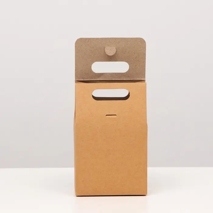 Коробка-пакет с ручкой, крафт, 15×10×6 см Коробка-пакет с ручкой, крафт, 15×10×6 см