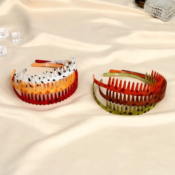 Ободок для волос «Янтарный свет», зиг заг, 2.5 см, МИКС Ободок для волос «Янтарный свет», зиг заг, 2.5 см, МИКС