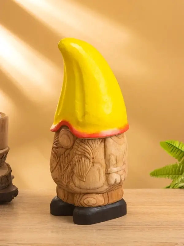 Сувенир  Сувенир "Гномик в жёлтой шляпе" дерево Джампинис 15х15х30 см