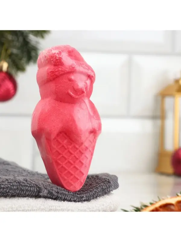 Бомбочка для ванн Бомбочка для ванн "Снеговик" с ароматом апельсина и корицы, 70 г