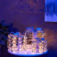 Фигура световая &laquo;Кубы серые&raquo;, 25&times;20&times;15 см, 90 LED, от батареек AAx8, свечение тёплое белое
