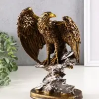 Фигурка полистоун &laquo;Орёл на камне&raquo;, 24.5&times;18&times;11 см, бронза