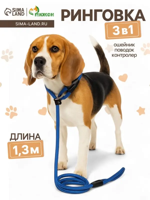 Ринговка для собак, 130&times;1 см, синяя