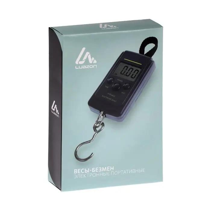 Весы-безмен Luazon LV-403, электронные, до 40 кг, точность до 10 г, подсветка, тёмно-синие