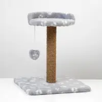 Когтеточка малая &laquo;Арена&raquo;, 36&times;36&times;50 см, с игрушкой, джут, серая