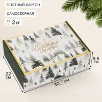 Коробка подарочная, самосборная &laquo;Счастья в новом году&raquo;,30.7&times;22&times;9.5 см