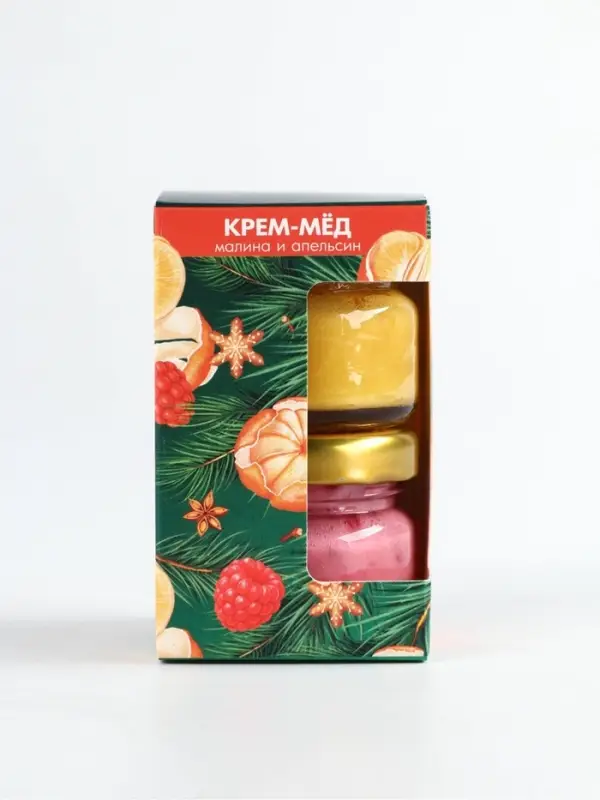 Набор крем-мёд с кусочками сублимированного апельсина, малины, 30 гр х 2 шт Набор крем-мёд с кусочками сублимированного апельсина, малины, 30 гр х 2 шт