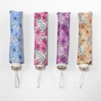 Зонт механический &laquo;Ромашки&raquo;, эпонж, 4 сложения, 8 спиц, R=48/55 см, d=96 см, МИКС