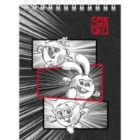 Блокнот А6 40 листов в клетку на гребне "Смешарики", обложка мелованный картон, УФ-лак, блок 65 г/м2, МИКС