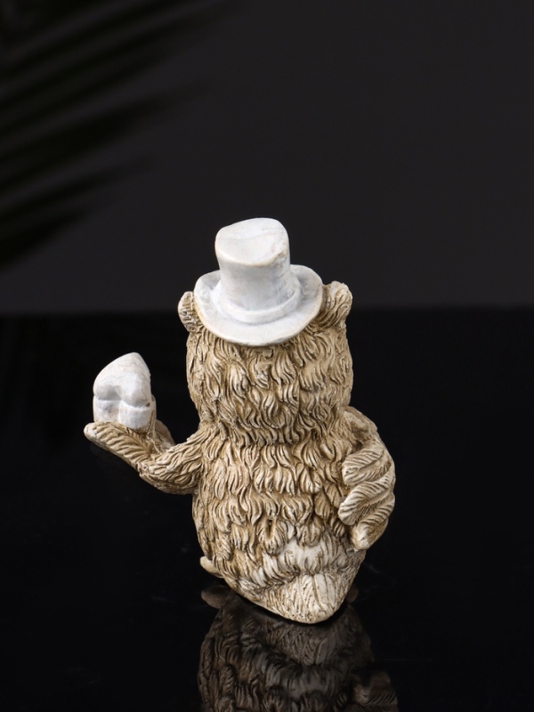 Набор фигур Набор фигур "4 совы на подносе" размер 20х10х10 см, бежевый