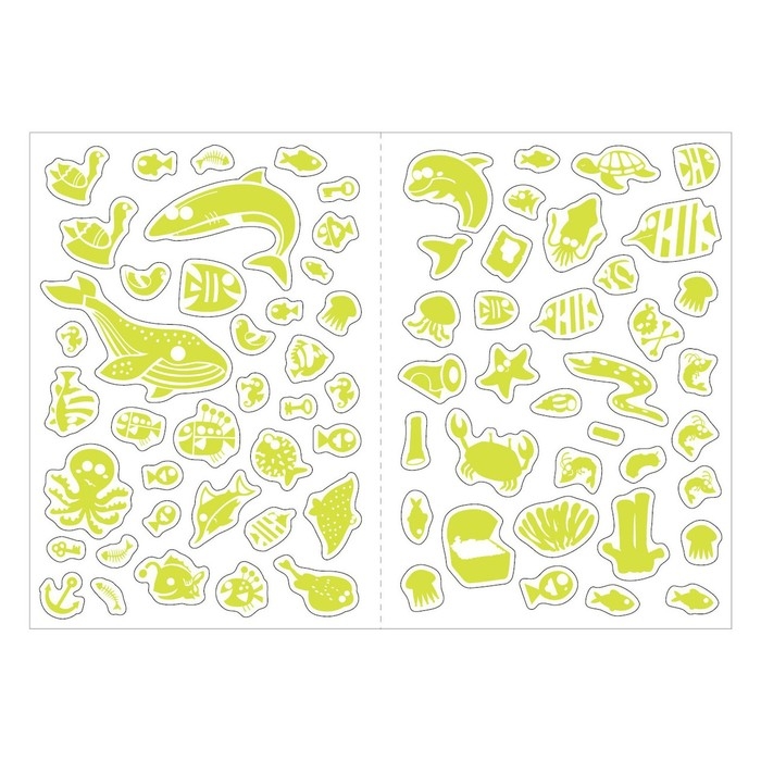 Книга «Морские глубины», 70 наклеек, со светящимися наклейками, 4 стр. Книга «Морские глубины», 70 наклеек, со светящимися наклейками, 4 стр.