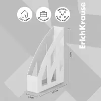 Лоток для бумаг ErichKrause Office, А4, вертикальный, 1 отделение, белый, 75 мм