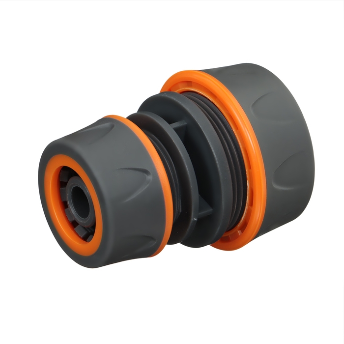 Муфта переходная, для шлангов 1/2 Муфта переходная, для шлангов 1/2" (12 мм) и 3/4" (19 мм), цанговое соединение, прорезиненный пластик, Greengo
