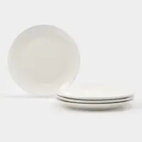Тарелки обеденные Доляна White Label, набор 4 шт., d=25 см, фарфор, белые