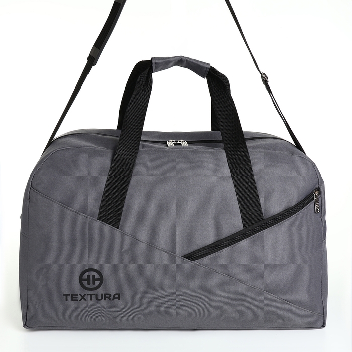 Сумка дорожная на молнии TEXTURA, большой размер, цвет серый Сумка дорожная на молнии TEXTURA, большой размер, цвет серый