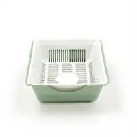 Туалет для кошек глубокий, 36&times;25&times;9 см, с сеткой, белый, мятный