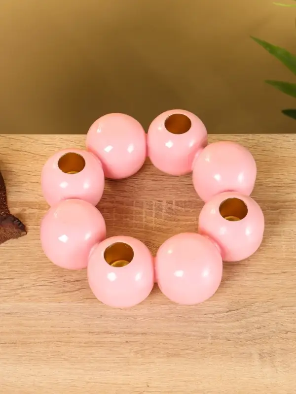 Подсвечник на 4 свечи  Подсвечник на 4 свечи "Бусы" с 8 сферами, зефир 19х19х5,5 см