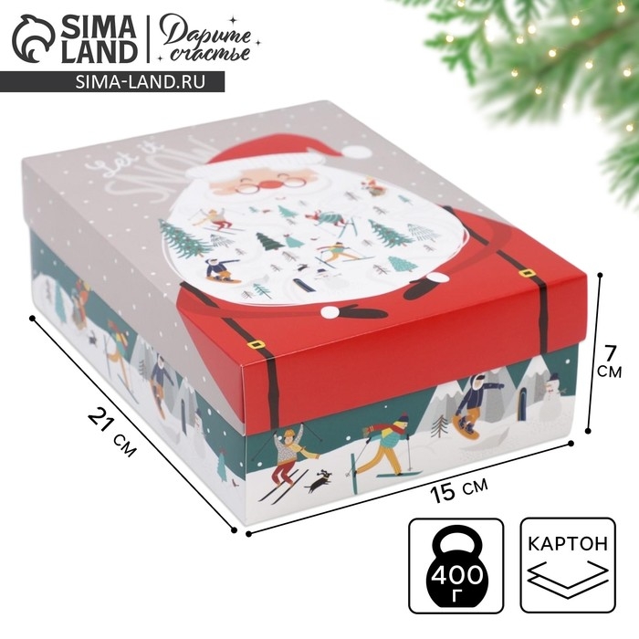 Коробка подарочная новогодняя складная «Новогодние истории», 21 х 15 х 7 см, Новый год Коробка подарочная новогодняя складная «Новогодние истории», 21 х 15 х 7 см, Новый год