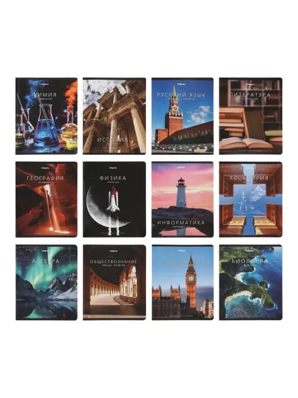 Комплект 12 предметных тетрадей 48 листов, справочная информация, 60гр, Моменты