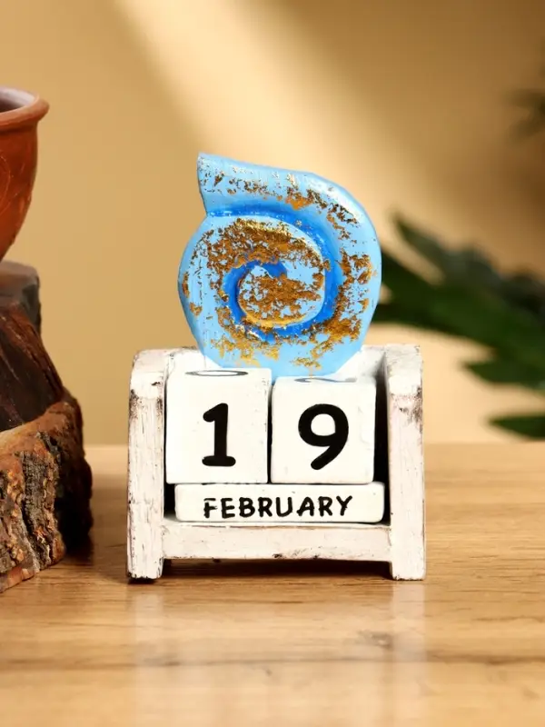 Календарь настольный «Ракушка», 7×4×9 см, дерево, синий