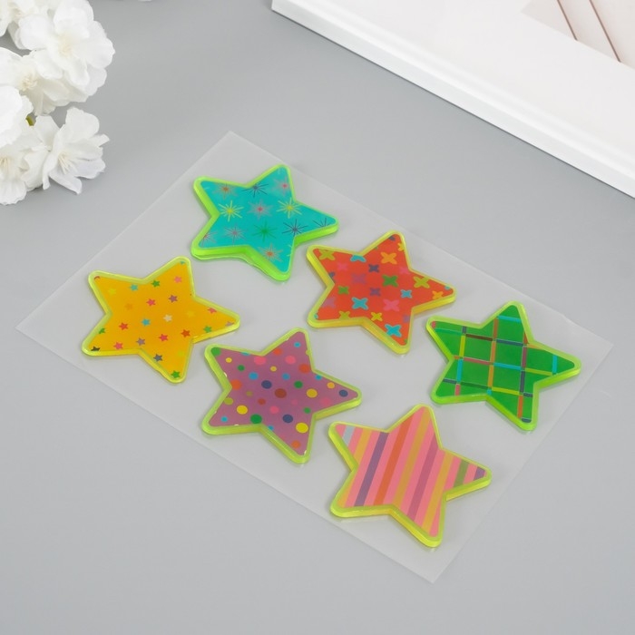 Наклейка силикон на стекло фосфорная Наклейка силикон на стекло фосфорная "Звёзды" 20х16 см