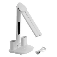 Часы - лампа электронные: календарь, термометр, LED, 3 режима, USB, 32&times;12&times;17 см