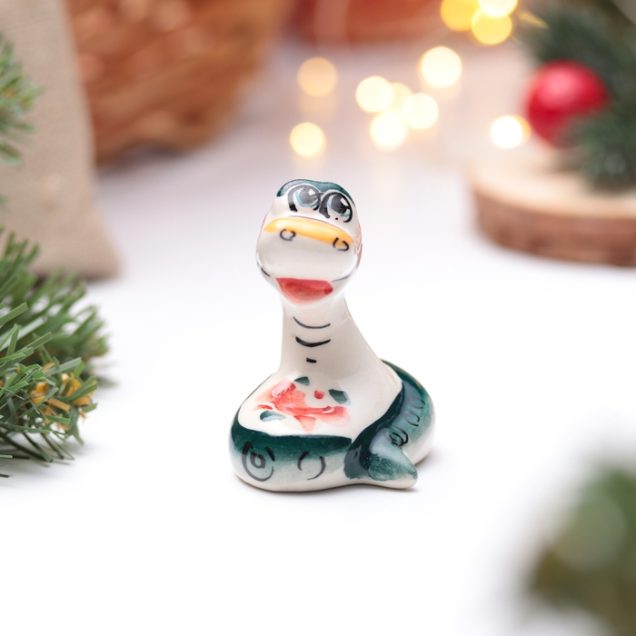 Новый год. Сувенир символ года Новый год. Сувенир символ года "Удавчик Стёпа", гжель, цвет, 5,5 см