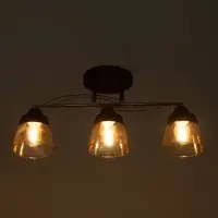 Люстра потолочная BayerLux &laquo;Кансе&raquo;, 3хЕ27, 40 Вт, черно-золотой, 50&times;15&times;23 см