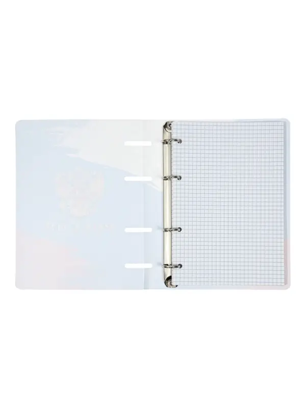 Тетрадь на кольцах A5 80л кл "Россия", пласт обл, вырубка под кольца, сменный блок офсет