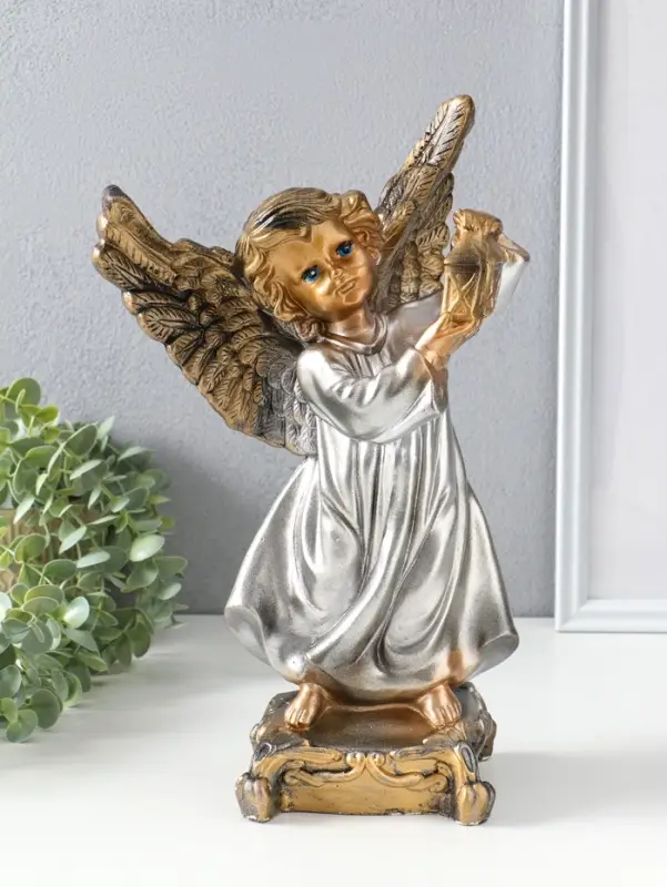 Фигура "Ангел с фонарём" 34х22х15 см