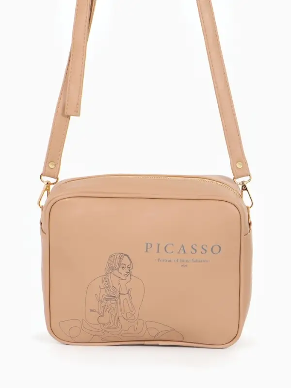 Сумка женская кросс-боди TEXTURA на молнии, 22&times;8&times;17 см, бежевая