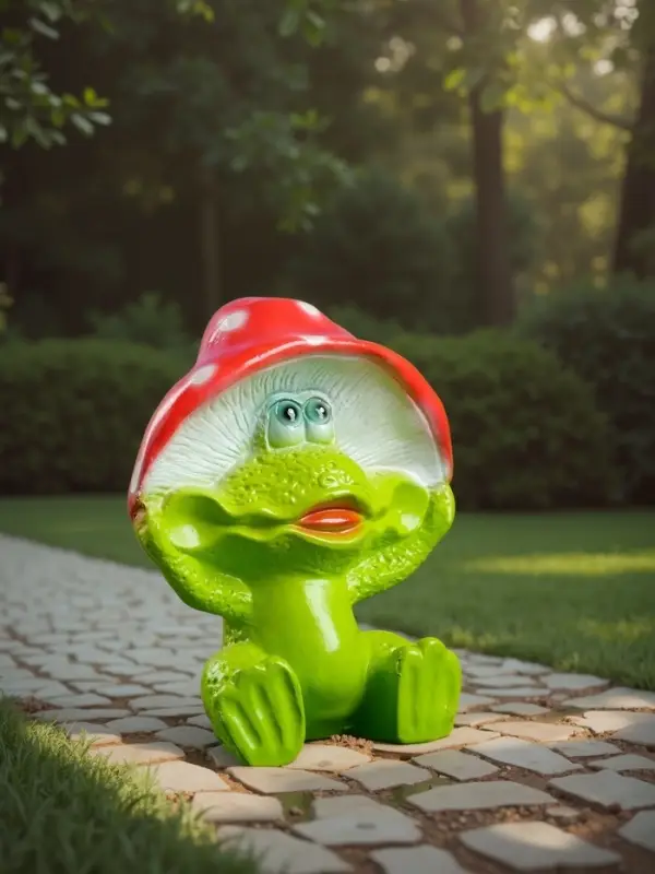 Садовая фигура из гипса &laquo;Лягушка улыбка под мухомором&raquo;, 27.5&times;12&times;23.5 см
