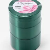 Атласная лента, набор 5 шт., 6/10/20/40/50 мм, 23&plusmn;1 м, изумрудная №128