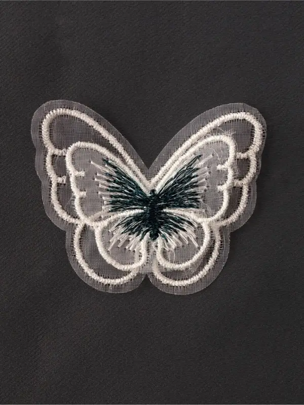 Аппликация для одежды &laquo;Бабочка&raquo;, текстильная, 5&times;4 см, 10 шт., зеленая, белая