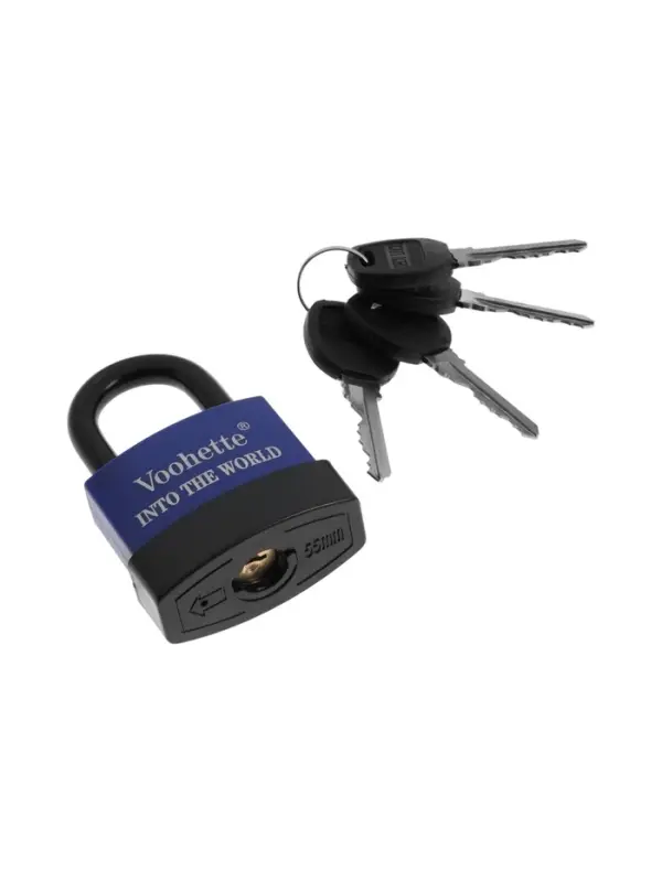 Замок навесной, 55 мм, медный цилиндр, влагозащищенный, короткая дужка, 3 ключа МИКС