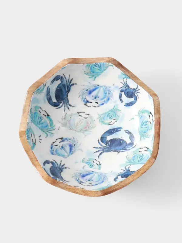 Салатник &laquo;Крабы&raquo;, 20&times;20&times;8 см, дерево манго