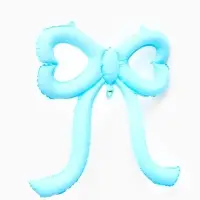 Воздушный шар фольгированный 22" "Бант" цвет голубой сатин