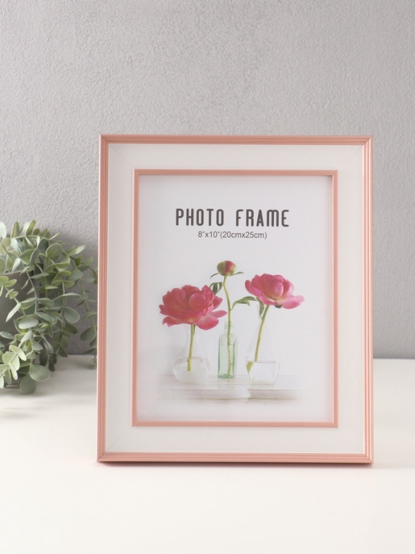 Фоторамка пластик 20х25 см "Романтизм" розовая 2,5х26,2х31,2 см